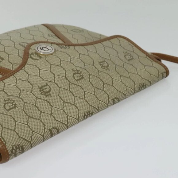 Christian Dior Honeycomb Canvas Shoulder Bag PVC Beige Gold Auth ar13702 - Picture 6 of 15